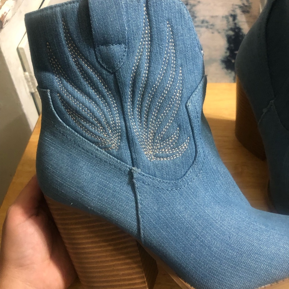 Blue Denim Ankle Boots
